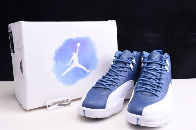 Official Maikesneakers Stone 12 Blue Air Retro Jordan 130690-404 0811
